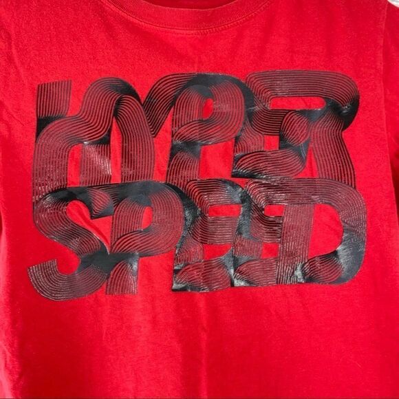 Xersion short sleeve Crewneck T-shirt w/hyper speed graphic red boy sz med 10-12 - Picture 2 of 5